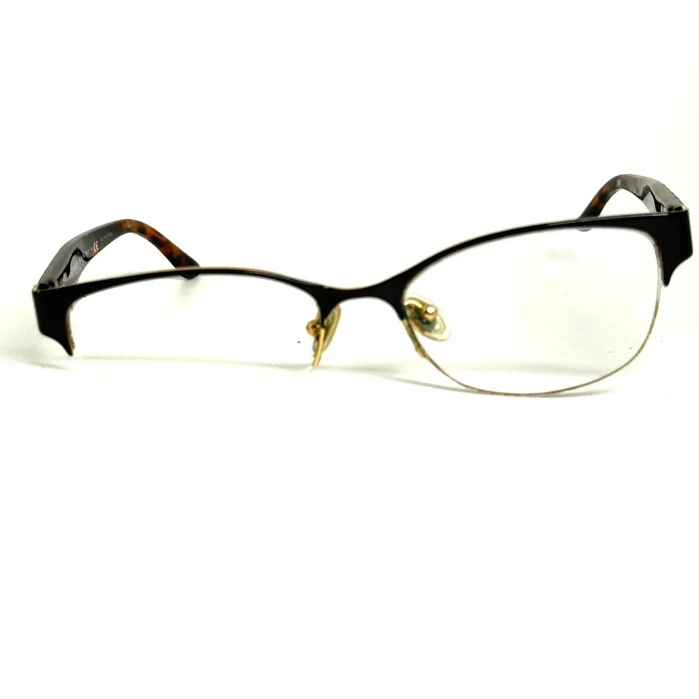 Versace 1222 1344 Gold Tortoise Greca Semi Rimless Eyeglass Frames  53-17-140